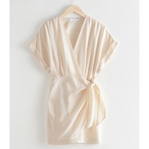 NWT! Relaxed Wrap Mini Dress in Cream - & Other Stories Sz 6